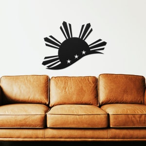 Sun With Star Wall Art, Filipino Art Metal Sign, Philippine Flag, Gift for Christmas, Maligayang Pasko