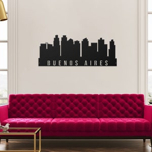 Buenos Aires Skyline, Argentina Wall Art, Metal Sign, Laset Cut Technology, Customized Name