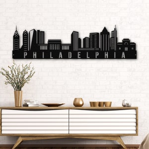 Philadelphia City Skyline Metal Art, City Skyline Wall Decor, City Silhouette Wall Home Decor, Custom Metal Wall Art