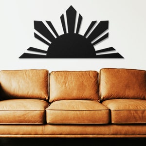 Half Sun Metal Art, Sunshine Metal Wall Art, Filipino Sun Art, Laser Cut Technology, Summer Sign