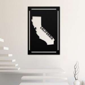 USA States Wall Art, California State Metal Sign, Metal Wall Art, Laser Technology, California Gifts