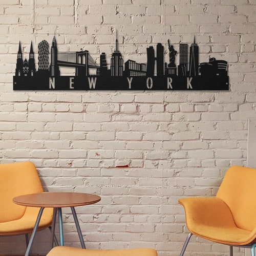 Metal Wall Art New York City Metal Wall Art City Skyline Etsy
