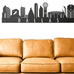 Personalized Metal Art, Dallas City Skyline Wall Decor, Home Metal, City Silhouette, Gift for Housewarming, Custom Metal Wall Art Active