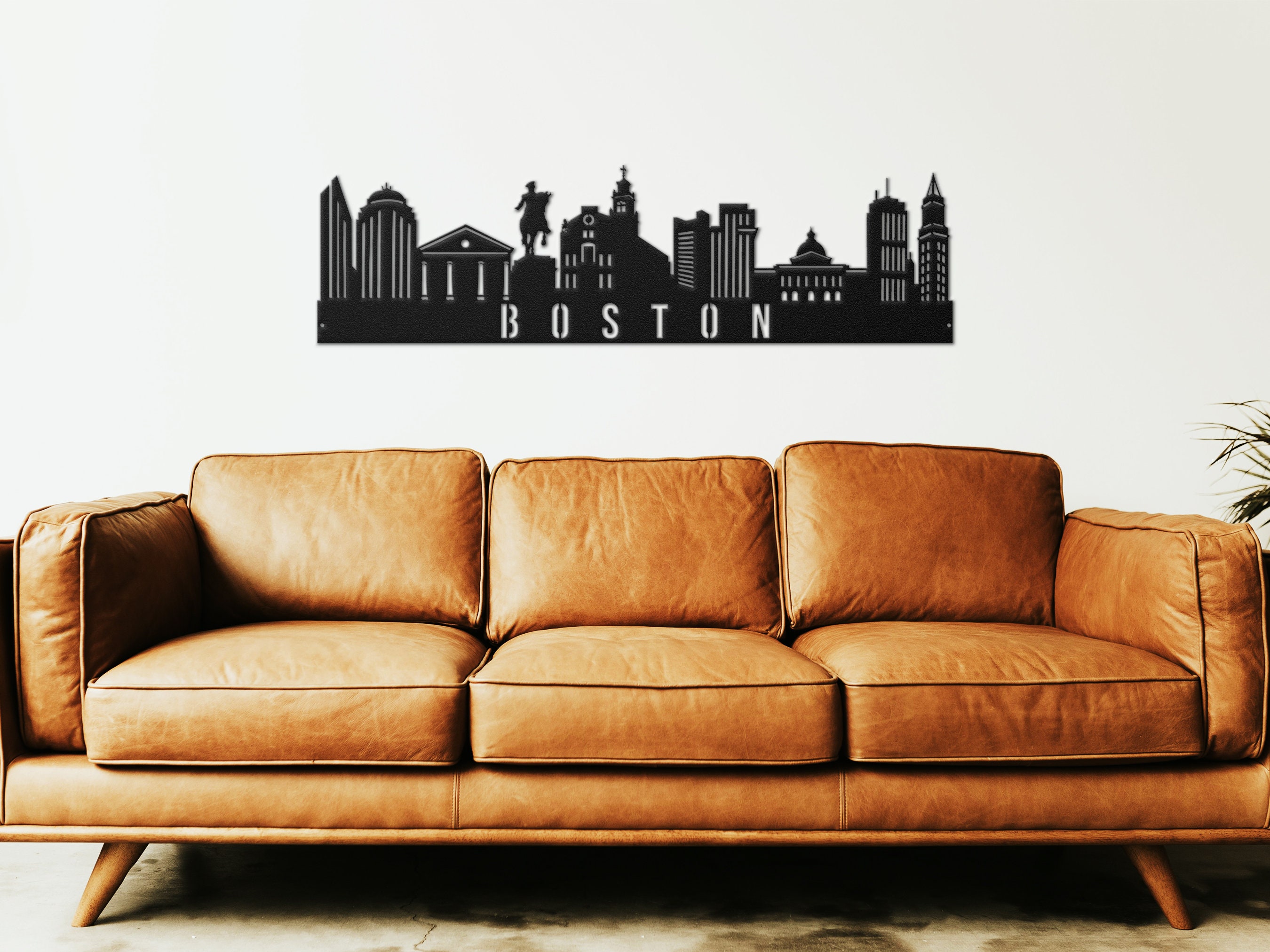 Personalized Metal Art, Boston City Skyline Wall Decor, Home Metal, City Silhouette, Gift for