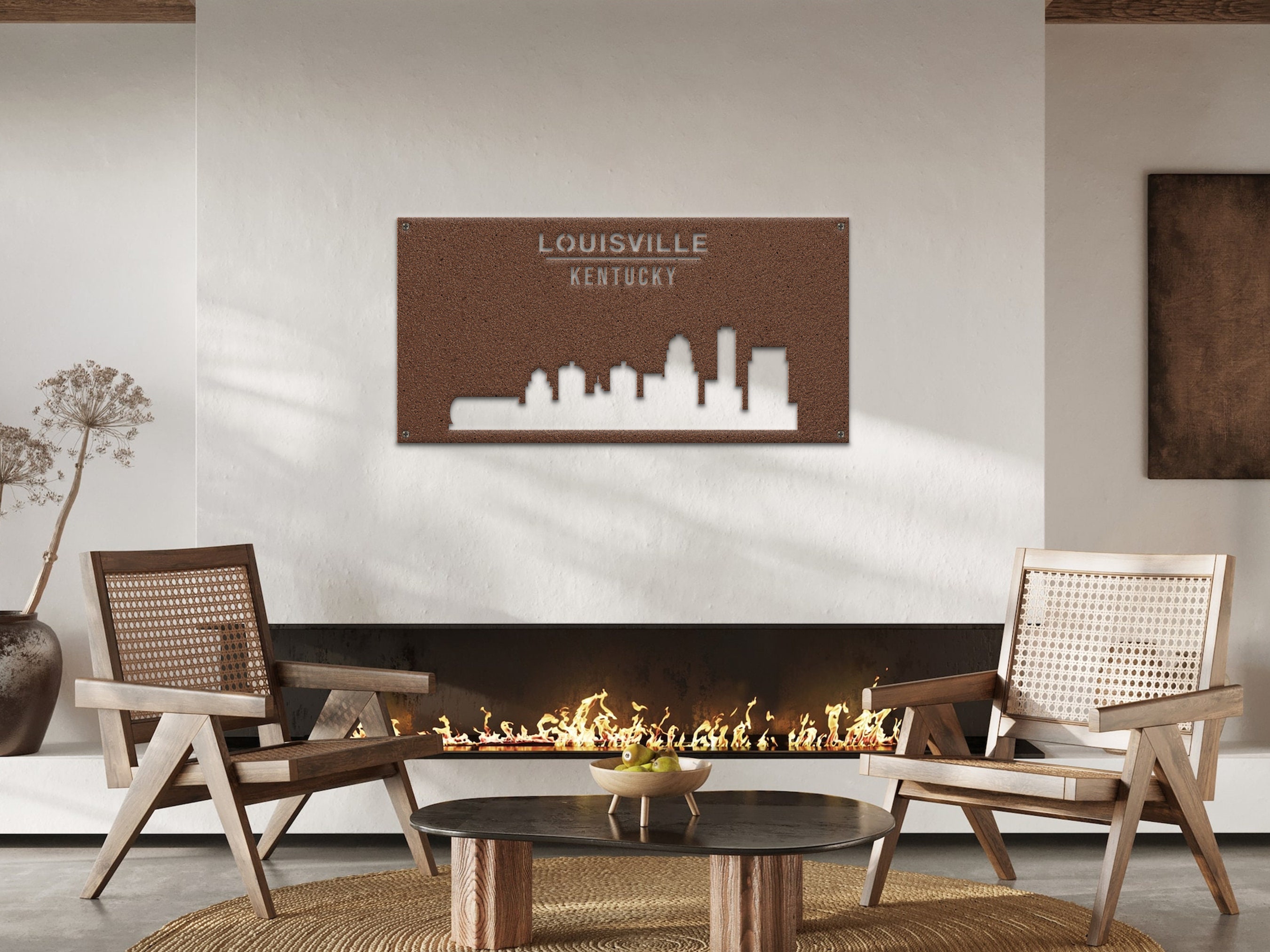 Buy Custom Louisville Skyline Metal Wall Art LED Light Online in India 