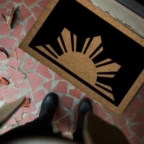 Half Sun Coir Doormat Modern Rug Gift for Wedding Etsy