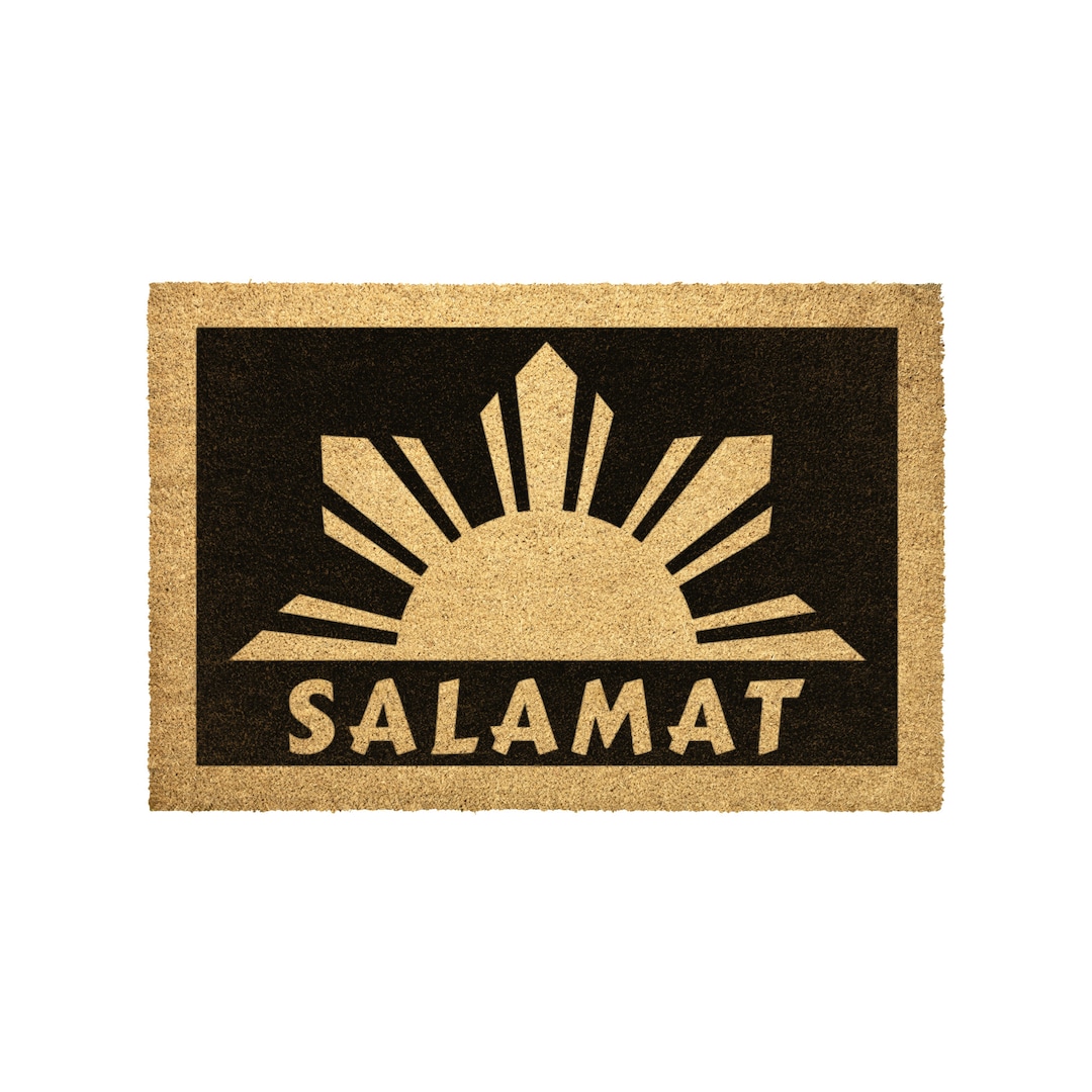 Salamat Outdoor Mat Pinoy Gift Filipino Home Decor Wedding Etsy