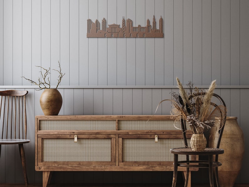 Personalized Metal Art Chicago City Skyline Wall Decor City Etsy