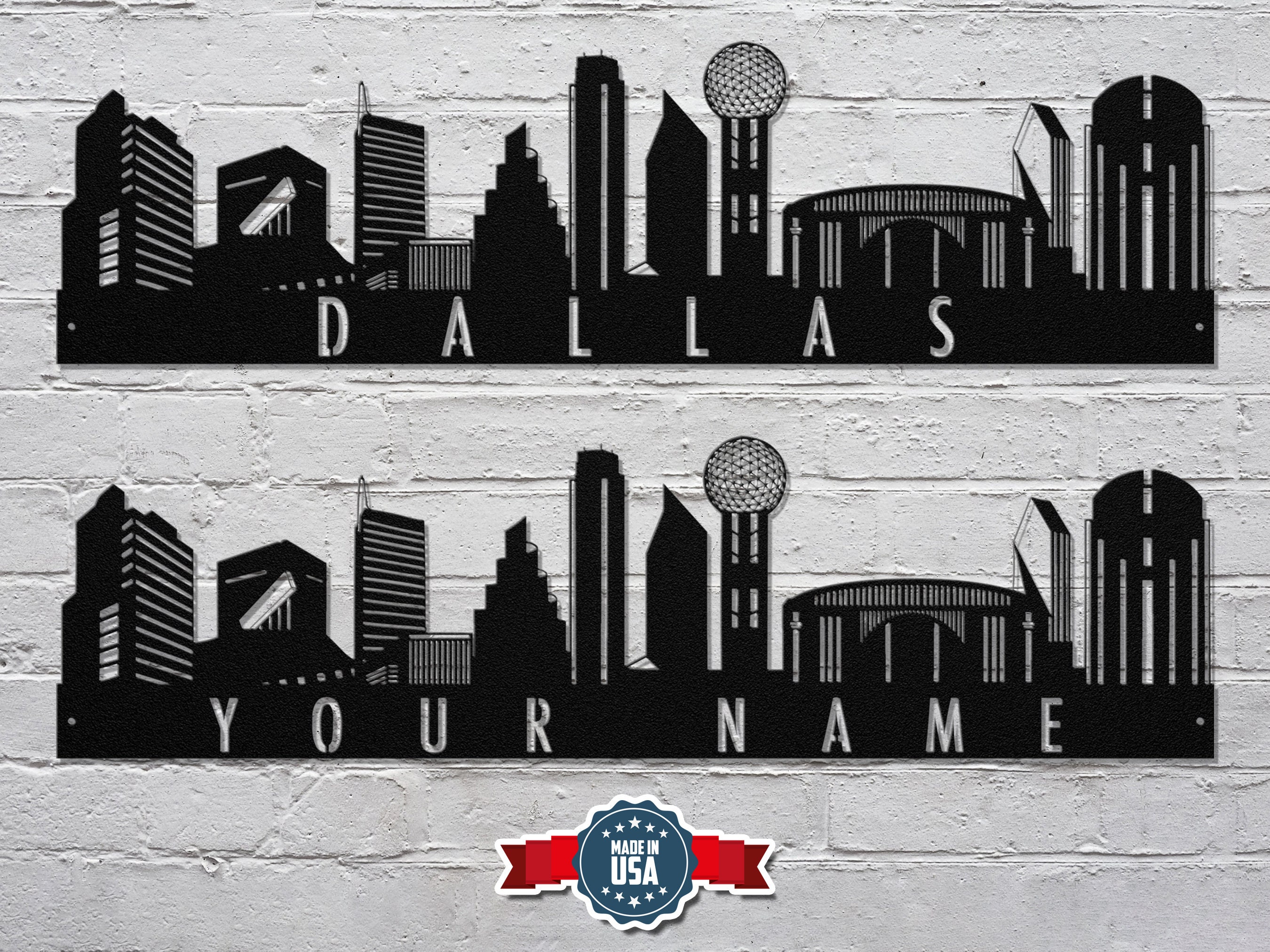 Personalized Metal Art, Dallas City Skyline Wall Decor, Home Metal, City Silhouette, Gift for