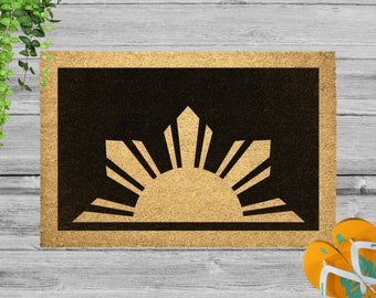 Coir Doormat [CUSTOM ORDER], Modern Rug, Gift for Wedding, Housewarming Gift, Philippines Sun Door Mat, Filipino Sun, Pinoy Gift