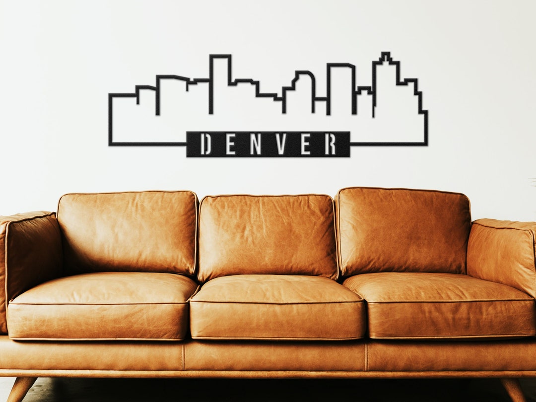 Denver Skyline Wall Art, Personalized Metal Sign, Cityscape Metal Art