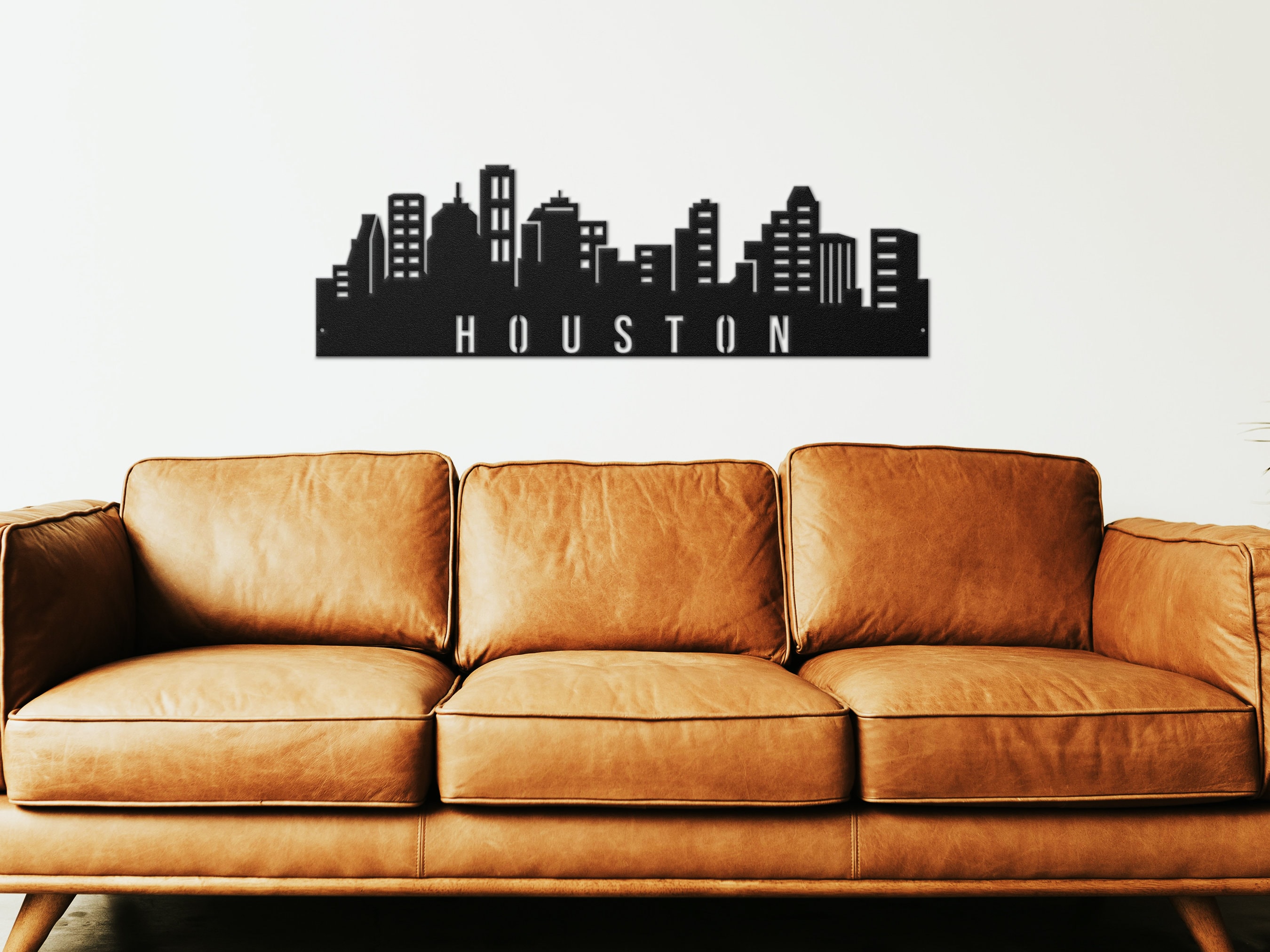 Houston Metal Art, Personalized City Skyline, Cityscape Wall Art, Laser
