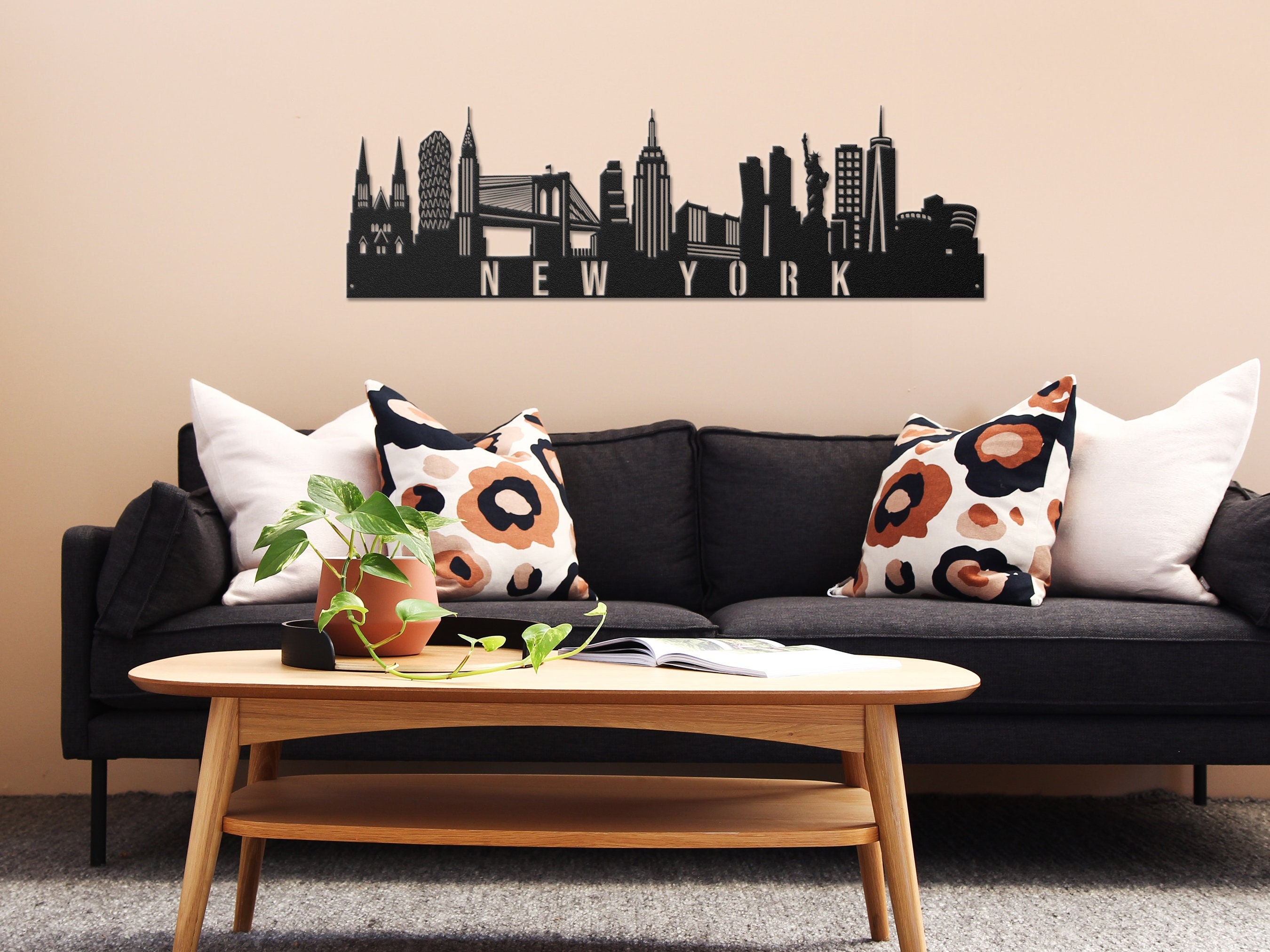 New York City Skyline Metal Art, City Skyline Wall Decor, City ...