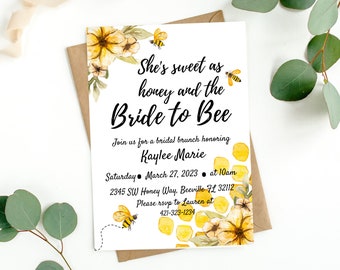 Bridal Shower Invitation, Bride to Be, Sweet as honey, Bride to Bee, Bees, gold, Honey, Bridal, Bridal Brunch