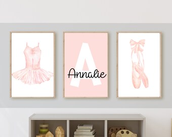 Ballet Nursery Decor, Pink Tutu, Ballet Shoes, Set of 3 (Digital Download)