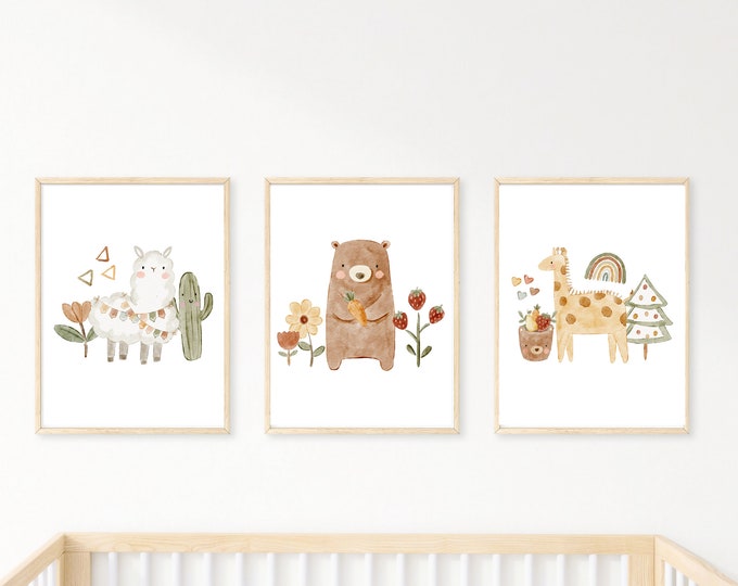 boho nursery wall art decor, vintage rocking horse, baby shoes, baby mobile stars and moon, baby girl,11x14,set of 3 digital prints included