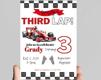 Race Car Birthday Invitation, Racing Theme, Any Age (Digital, Printable)