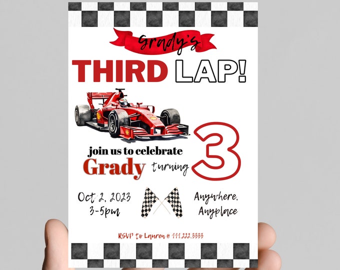 Race on over to celebrate, race car theme birthday invitation, any age, racing, race car driver, nascar, editable, printable, digital