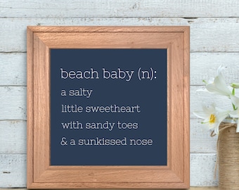 Beach Baby Nautical Nursery Print, Coastal Wall Art (Digital Download)