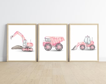 Rosa Baulaster Drucke, Mädchen Kinderzimmer Dekor (Digitaler Download)