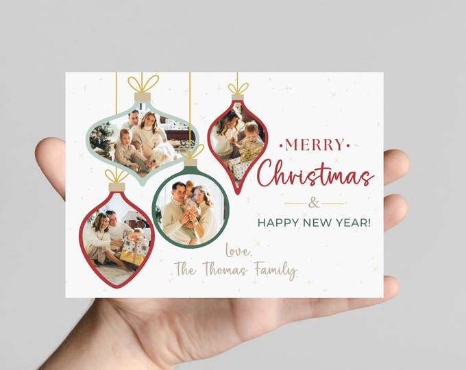 Christmas card, family Christmas card, Christmas family photo, family portrait, easily edit to your family photo, printable,digital