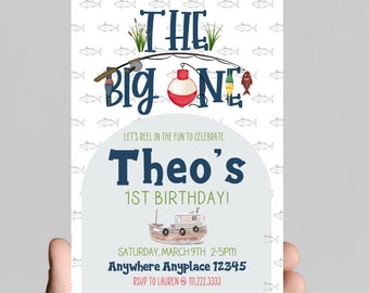 O'FISHally ONE Birthday Invitation, Fishing Theme (Digital Download)