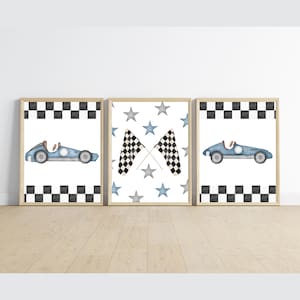 Race cars wall art, checkered flag, race way, need for speed, boy room, 11x14 set of 3 printables included, frame not included