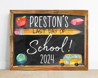 Last day of school sign, edit your child’s name, class of 2024 sign, 8.5x11 standard paper size,digital download,printable