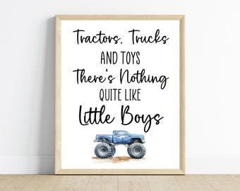 Monster Truck Nursery Art Print, Boy Bedroom Decor (Digital Download)