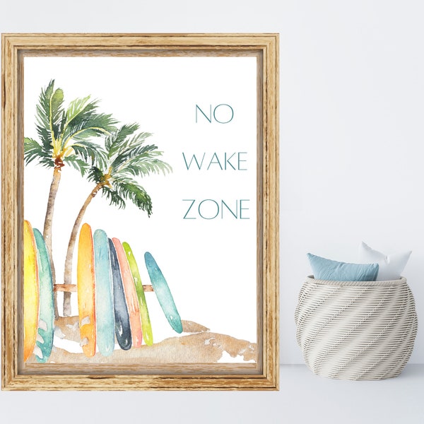 no wake zone, surf beach baby wall art, nursery sign, coastal, nautical, beach room or nursery decor,  11x14 template frame not included