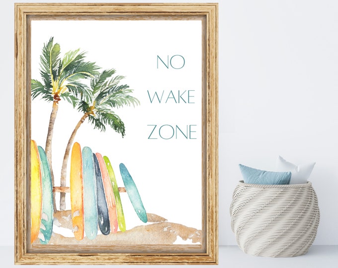 no wake zone, surf beach baby wall art, nursery sign, coastal, nautical, beach room or nursery decor,  11x14 template frame not included