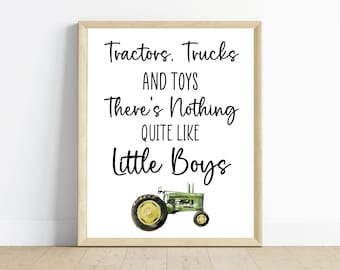 Tractor Nursery Art Print, Boys Bedroom Decor (Digital Download)