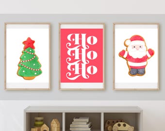 Stampe artistiche natalizie per la cameretta dei bambini, decorazioni natalizie (stampa digitale)