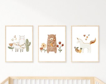 boho nursery wall art decor, vintage rocking horse, baby shoes, baby mobile stars and moon, baby girl,11x14,set of 3 digital prints included