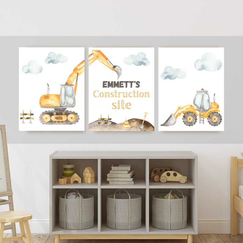 Construction Site Truck Room Decor Wall Art Dump Truck Etsy