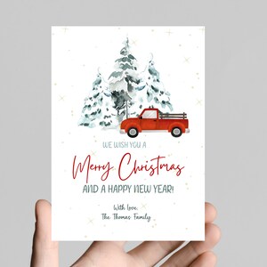 Carte de Noël de joyeux Noël et bonne année, carte de Noël de famille, modifiez facilement les informations de votre famille, imprimable, numérique