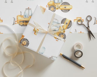 Construction truck kid’s Wrapping paper sheets