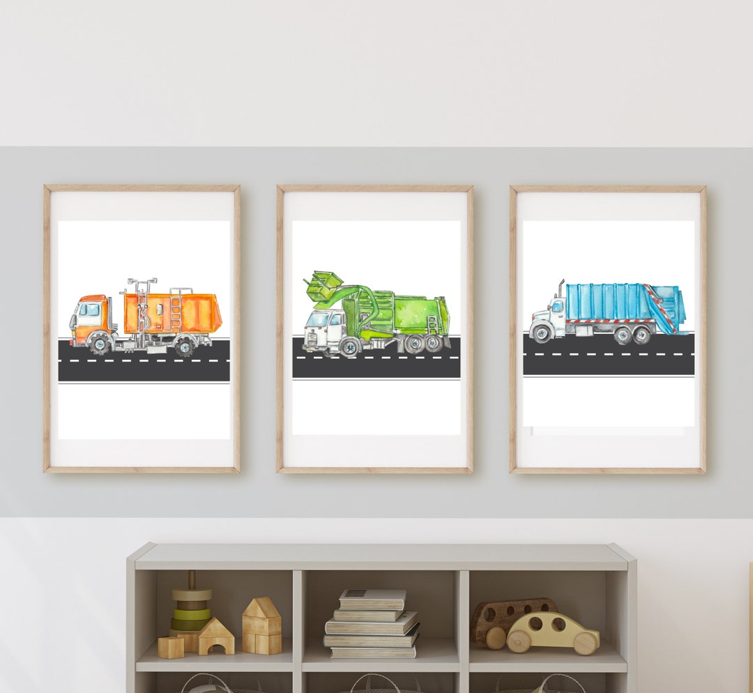 Garbage Truck Room Decor, Wall Art, Garbage, Recycle Truck, Rubbage ...