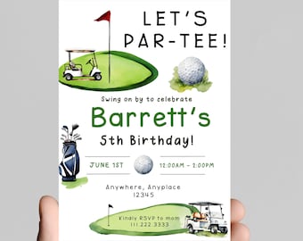 Golf Birthday Invitation, Par-TEE Theme, Customizable (Digital Download)