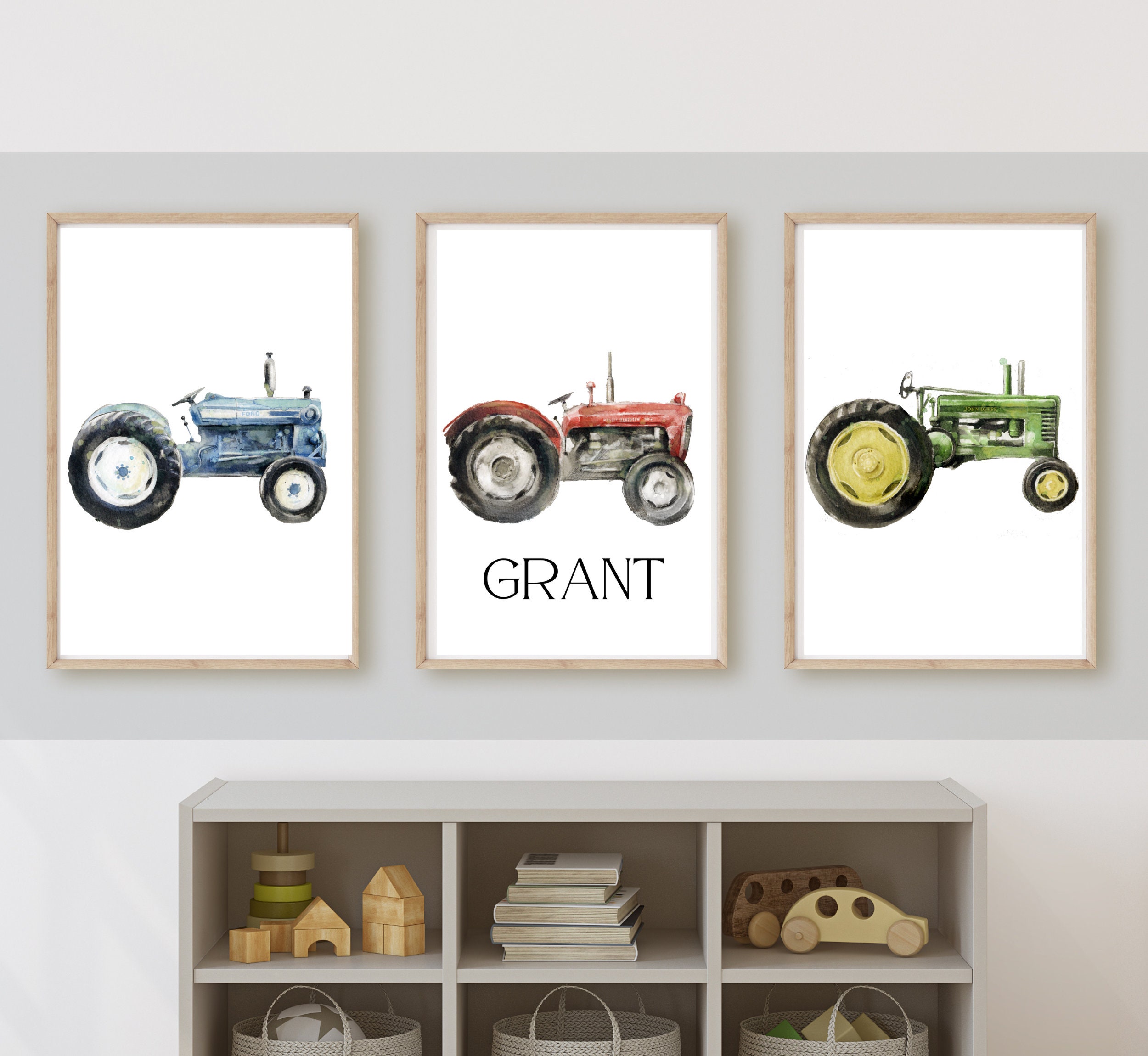 Vintage Tractor Boy Room Decor With NAME Wall Art Farm and Etsy