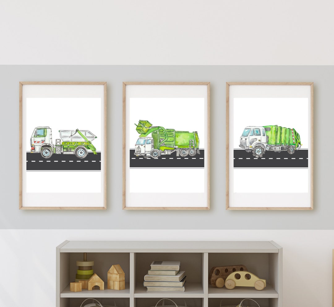 Garbage Truck Room Decor, Wall Art, Garbage, Recycle Truck, Rubbage