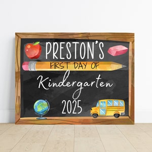 Segno del primo giorno di scuola materna, segno del primo giorno di scuola, segno della classe 2025, formato carta standard 8,5x11, download digitale, stampabile
