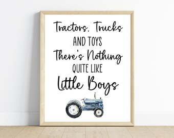 Vintage tractor wall art, trucks, and toys, there’s nothing quite like boys, tractor baby boy bedroom decor, digital download, printable
