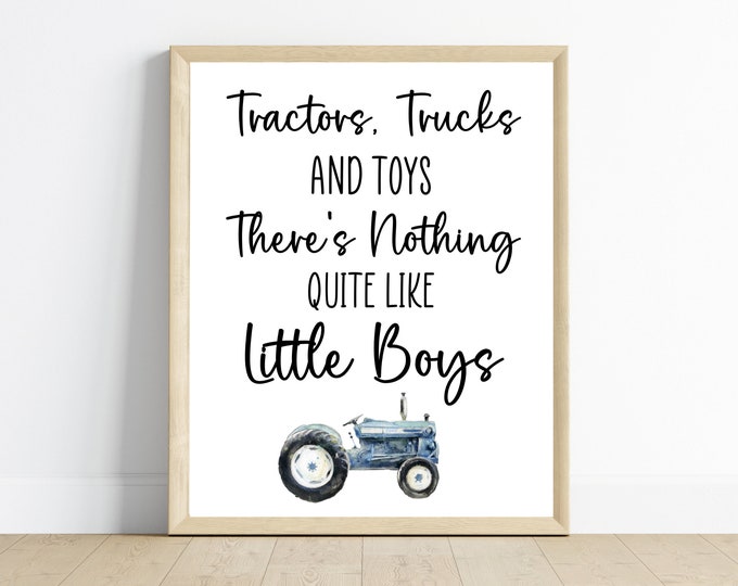 Vintage tractor wall art, trucks, and toys, there’s nothing quite like boys, tractor baby boy bedroom decor, digital download, printable