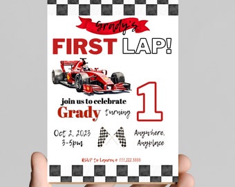 Race Car Birthday Invitation, Any Age, Editable Printable (Digital)