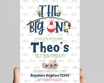 O'FISHally ONE Birthday Invitation, Fishing Theme (Digital Download)