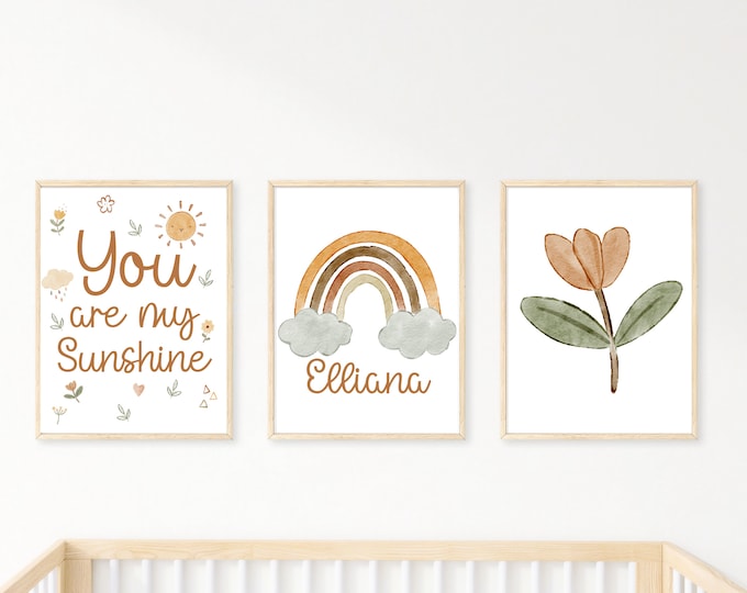 boho nursery wall art decor, vintage rocking horse, baby shoes, baby mobile stars and moon, baby girl,11x14,set of 3 digital prints included