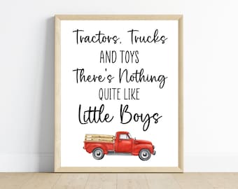 Old red truck wall art, there’s nothing quite like boys, vintage red pick up truck boy bedroom decor, nursery art,digital download,printable