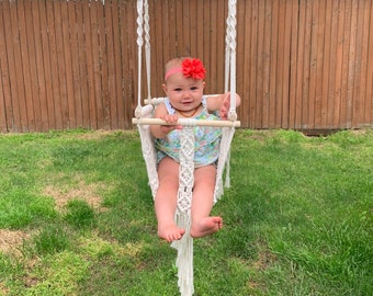 Macrame baby swing