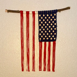 American Flag Macrame Wall Hanging
